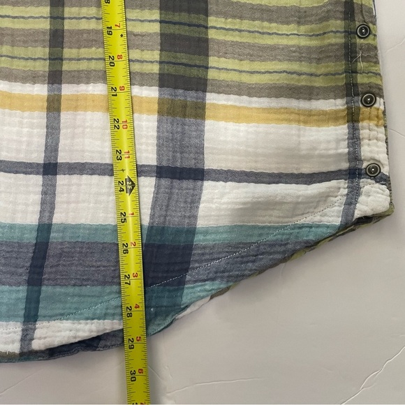 Free People XS Plaid Button-Up Shirt Oversized, Lightweight 100% Cotton - Picture 6 of 6